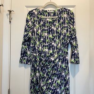 Blue Green and White Dress